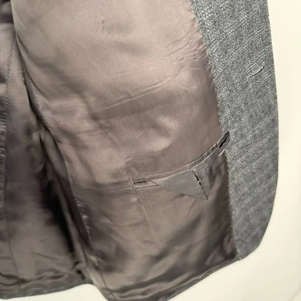 Ralph Ralph‎ Lauren Gray Plaid 100% Wool Lined Single Breasted Lined Blazer 40S